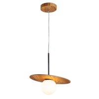 Suspension verre plaqué teck Ø 40 cm E27...
