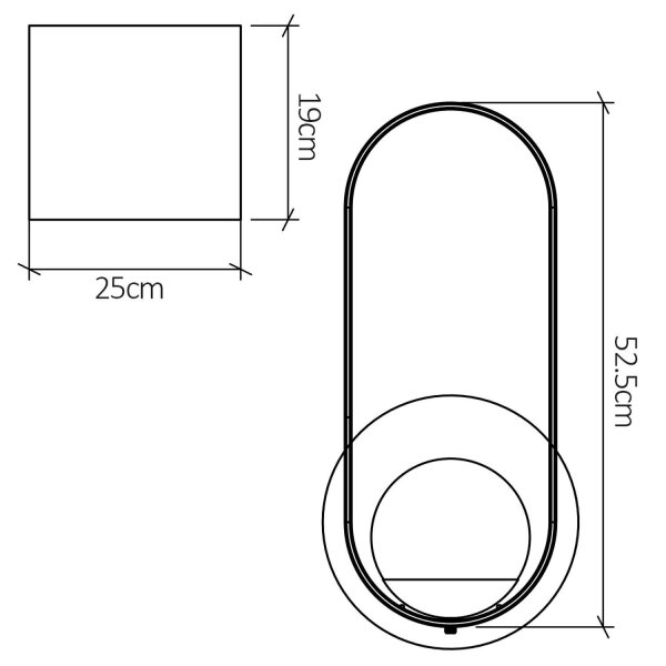 Wandleuchte Glas Teakholz Furnier E27 H: 52,5 cm blendarm