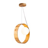 Suspension teck bois plaqué verre Ø 35 cm...
