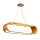 Suspension Moderne L : 85 cm Placage teck bois verre 3x E27
