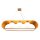 Suspension Moderne L : 85 cm Placage teck bois verre 3x E27