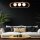 Suspension Moderne L : 85 cm Placage teck bois verre 3x E27