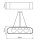 Suspension Moderne L : 85 cm Placage teck bois verre 3x E27