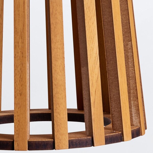Tischlampe Stoff Teak Holz Furnier Stoff 66 cm E27