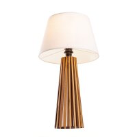 Lampe de table tissu teck bois plaqué tissu 66 cm E27