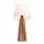 Tischlampe Stoff Teak Holz Furnier Stoff 66 cm E27