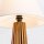 Tischlampe Stoff Teak Holz Furnier Stoff 66 cm E27