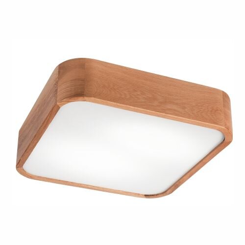 Kleine Deckenleuchte eckig B: 35 cm Holz in für 2x E27
