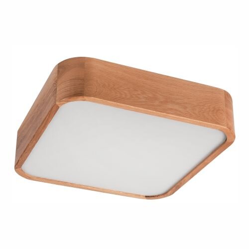 Kleine Deckenleuchte eckig B: 35 cm Holz in für 2x E27