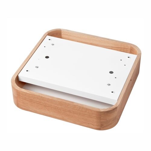 Kleine Deckenleuchte eckig B: 35 cm Holz in für 2x E27