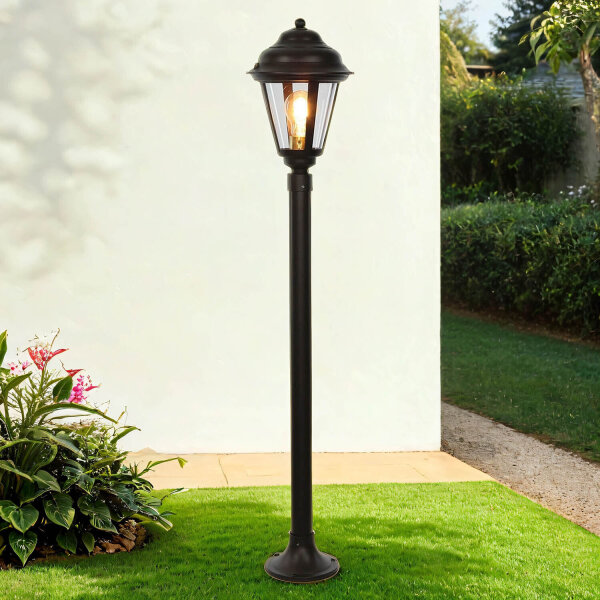 Stehlampe Garten 100 cm Messing Rostbraun Rustikal