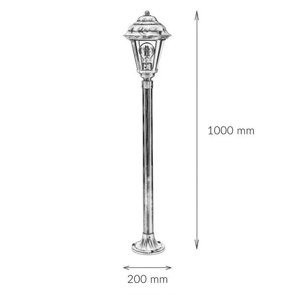 Stehlampe Garten 100 cm Messing Rostbraun Rustikal