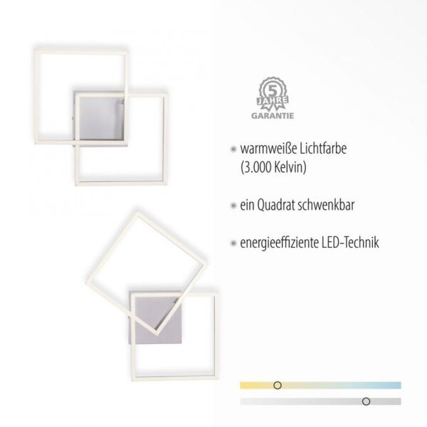 Flexible LED Deckenleuchte in Stahl 3000 K B:35,9 cm