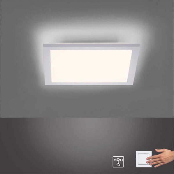 Weiße LED Deckenleuchte flach blendarm B:29,5 cm 3000 K