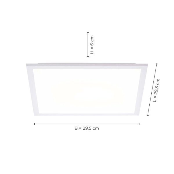 Weiße LED Deckenleuchte flach blendarm B:29,5 cm 3000 K