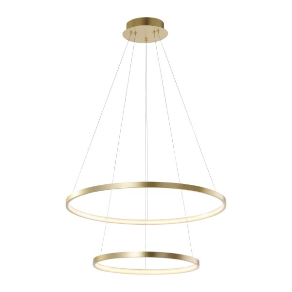 LED Pendelleuchte Ringe in Gold Metall Ø50 cm 3000 K