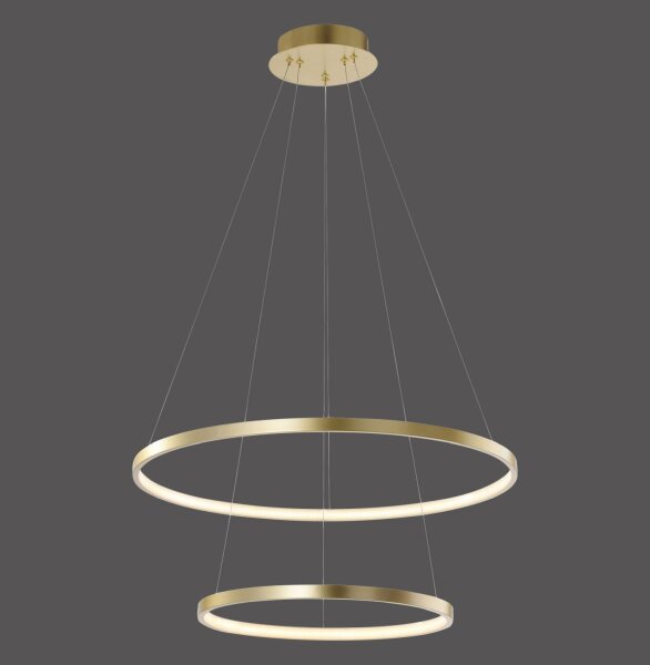 LED Pendelleuchte Ringe in Gold Metall Ø50 cm 3000 K