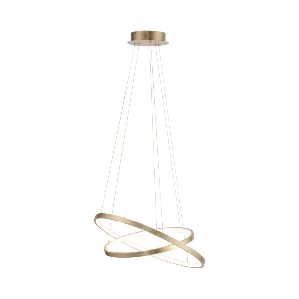 LED Pendelleuchte Ringe in Gold Metall Ø50 cm 3000 K