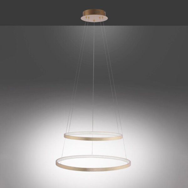 LED Pendelleuchte Ringe in Gold Metall Ø50 cm 3000 K