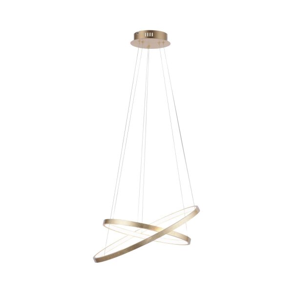 LED Pendelleuchte Ringe in Gold Metall Ø50 cm 3000 K