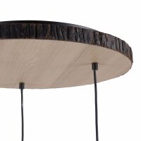 Lampe à suspendre 3 flammes bois tissu L:52 cm E27...