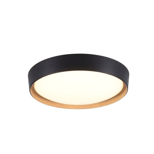 LED Deckenleuchte Schwarz Natur Ø40 cm 3400 lm dimmbar