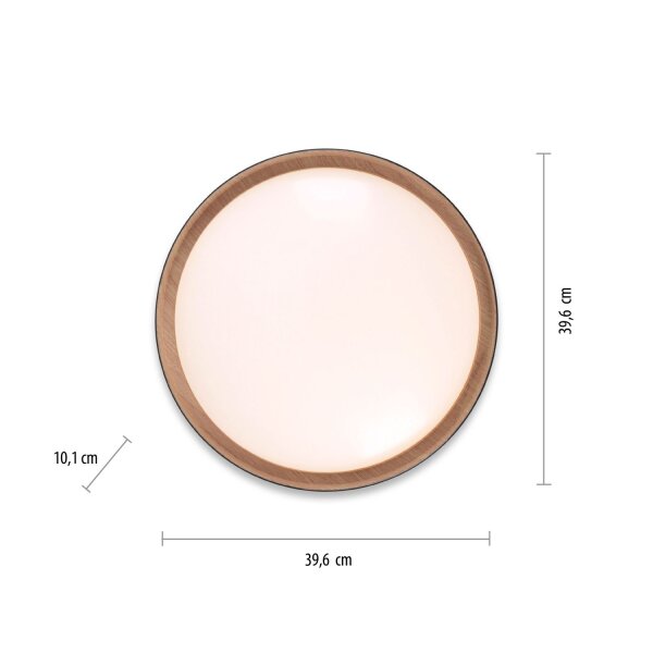 LED Deckenleuchte Schwarz Natur Ø40 cm 3400 lm dimmbar