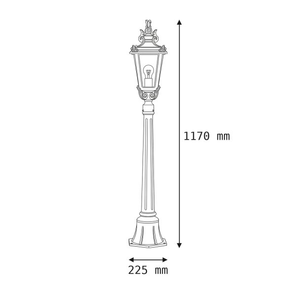 Garten Standleuchte BISHOP H:117cm in Bronze antik