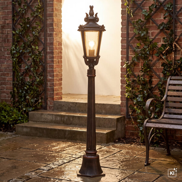 Garten Standleuchte BISHOP H:117cm in Bronze antik