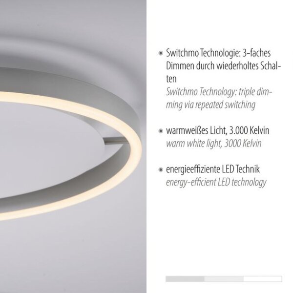 LED Deckenlampe Aluminium Metall Ø39,3 cm 20 W dimmbar