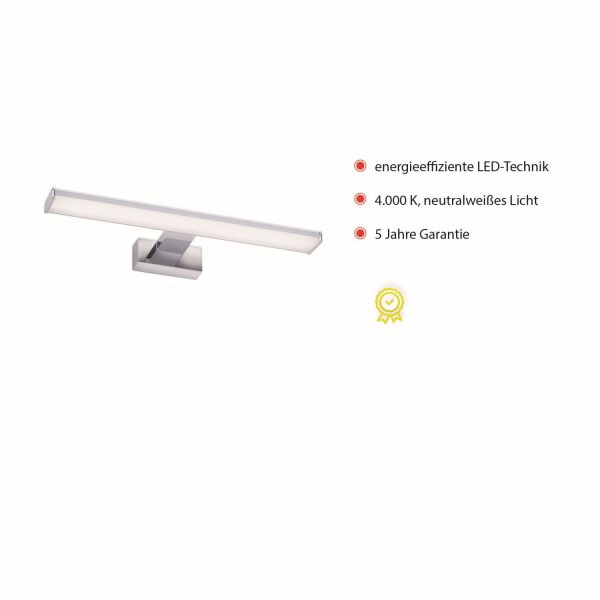 LED Wandlampe in Chrom Metall 4000 K neutralweiß 7 W