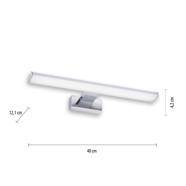 LED Wandlampe in Chrom Metall 4000 K neutralweiß 7 W