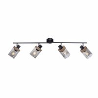 Projecteur mobile de plafond verre fumé bois E27...