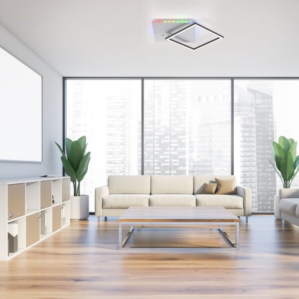 Lampe de plafonnier LED à intensité variable Rainbow RGB avec télécommande