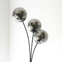 Lampadaire stylé verre fumé bois E14 185 cm...