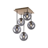 Stylische Deckenlampe Glas Holz E14 B:37 cm blendarm