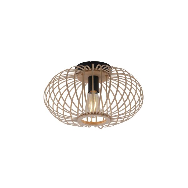 Runde Deckenlampe Skandinavisch Metall Holz E27 Ø40 cm