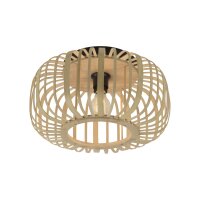 Runde Deckenleuchte Skandinavisch Holzschirm E27 &Oslash;42 cm