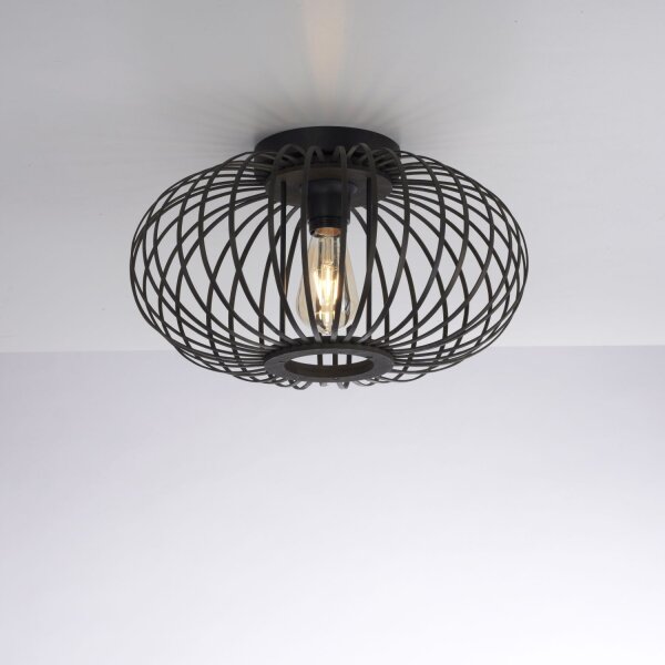 Deckenlampe Skandinavisch Metall Holz E27 rund Ø40 cm