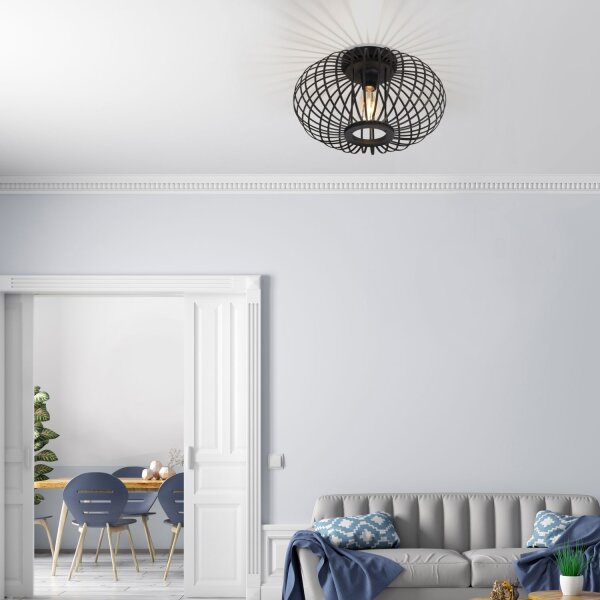 Deckenlampe Skandinavisch Metall Holz E27 rund Ø40 cm