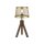 Tripod Tischlampe Holz Metall in Messing matt E27 44 cm