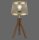 Tripod Tischlampe Holz Metall in Messing matt E27 44 cm