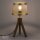 Tripod Tischlampe Holz Metall in Messing matt E27 44 cm