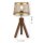 Tripod Tischlampe Holz Metall in Messing matt E27 44 cm