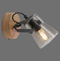 Applique flexible verre chêne E14 P:10 cm gris...