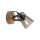 Flexibler Wandstrahler Glas Eiche E14 T:10 cm Rauchgrau