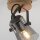Flexibler Wandstrahler Glas Eiche E14 T:10 cm Rauchgrau