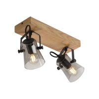 Flexibler Deckenstrahler Glas Eiche E14 38 cm blendarm