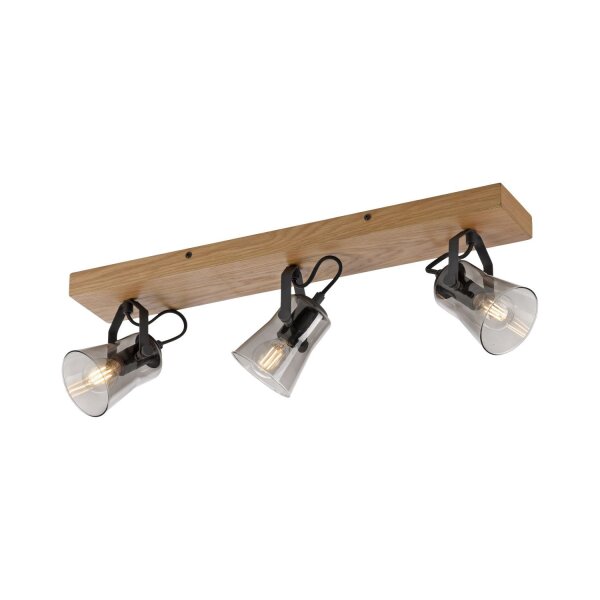 Spot de plafond réglable verre chêne E14 65 cm faible éblouissement