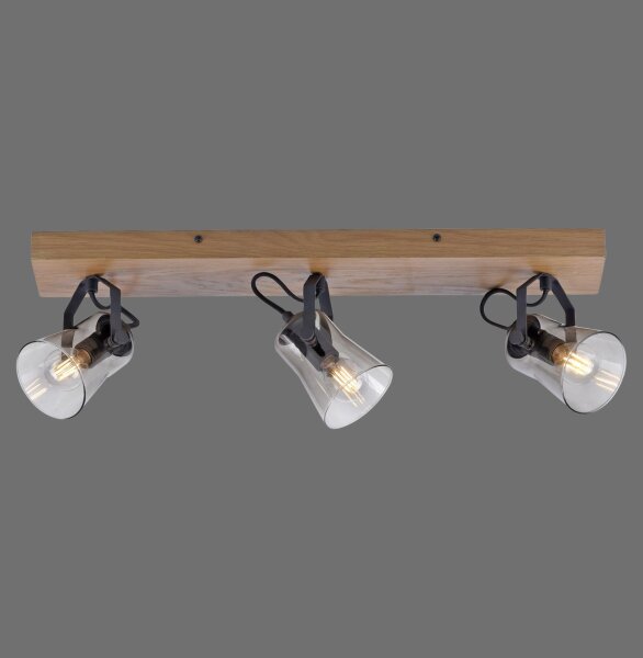 Spot de plafond réglable verre chêne E14 65 cm faible éblouissement